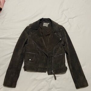ASOS Dark Brown Suede Biker Jacket